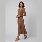 Tanja | Soft Stretch Jersey Midi Dress by Vera Noir – side view