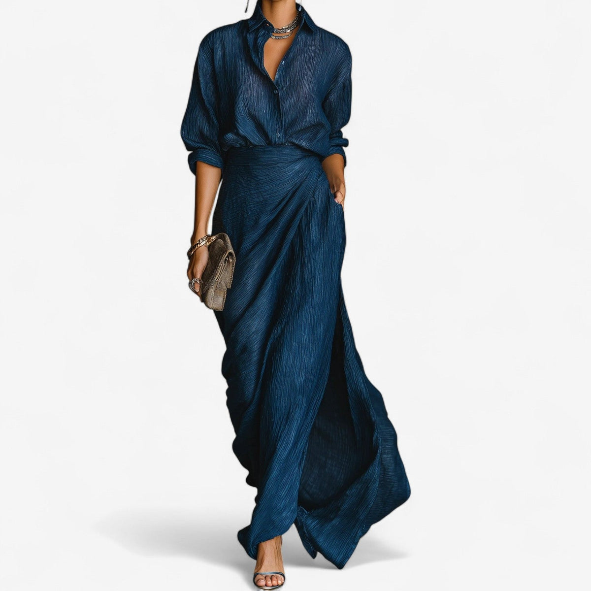 Tavianne ocean maxi dress, back view