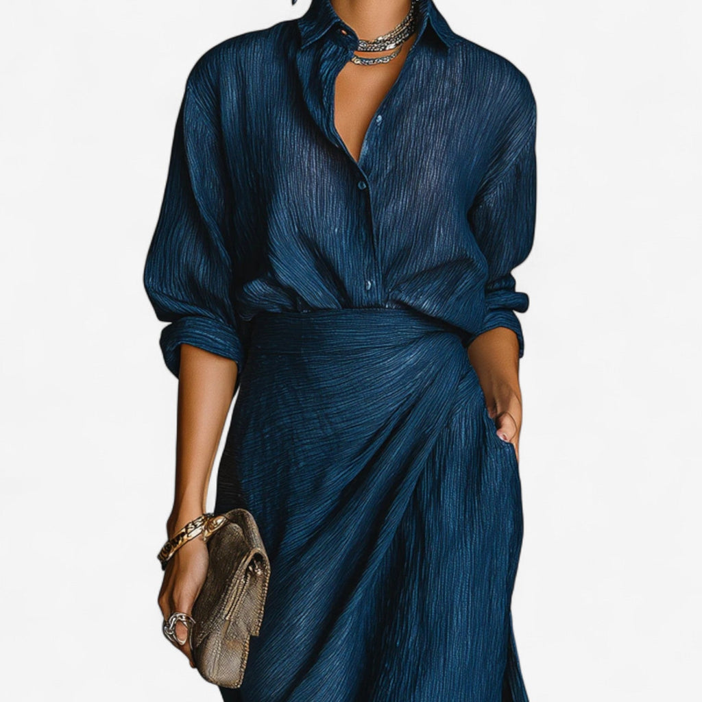 Tavianne ocean maxi dress, side view