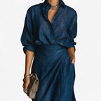 Tavianne ocean maxi dress, side view