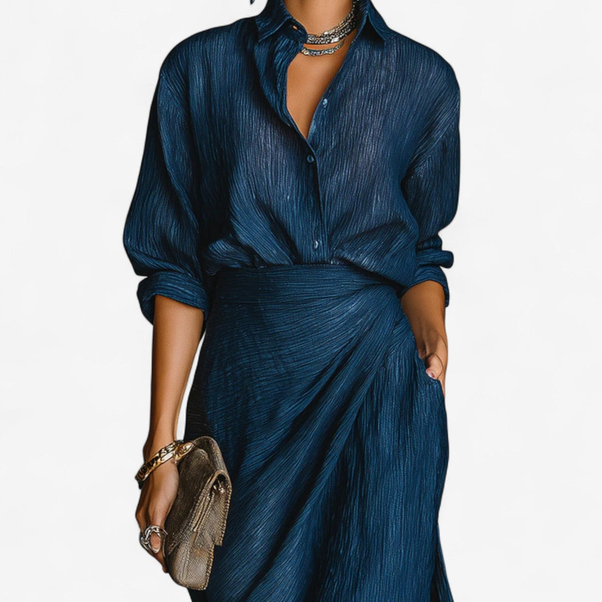 Tavianne ocean maxi dress, side view