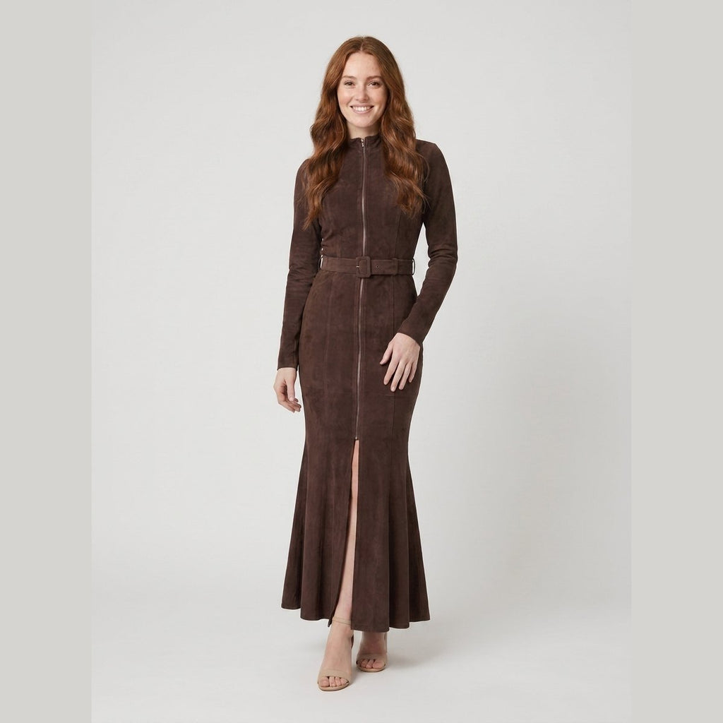 Tayli | Flowing Belted Maxi Dress by Vera Noir – side view
