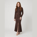 Tayli | Flowing Belted Maxi Dress by Vera Noir – side view