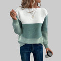 Theresa Colour-Block Boat Neck Knit Sweater by Vera Noir – front view