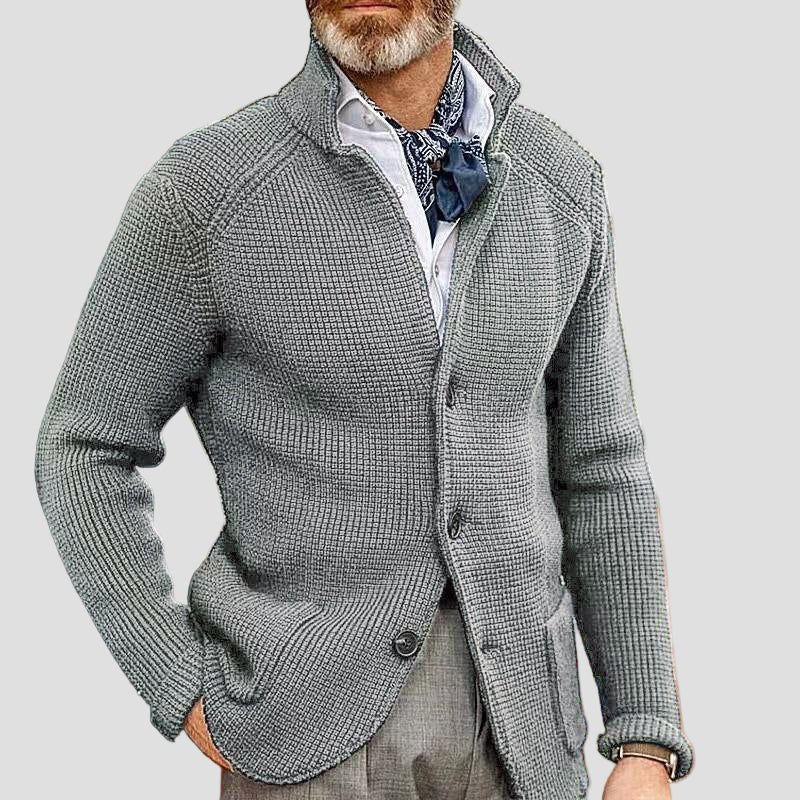 Thorne Blazer Cardigan front view on model