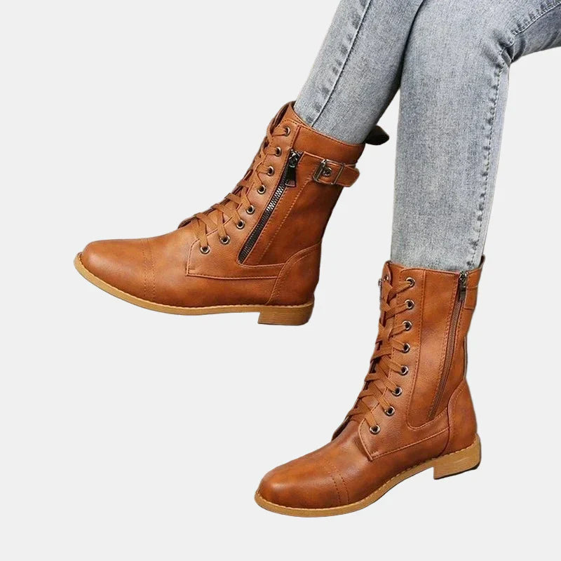 Tina Round Toe Fall Boots – back view