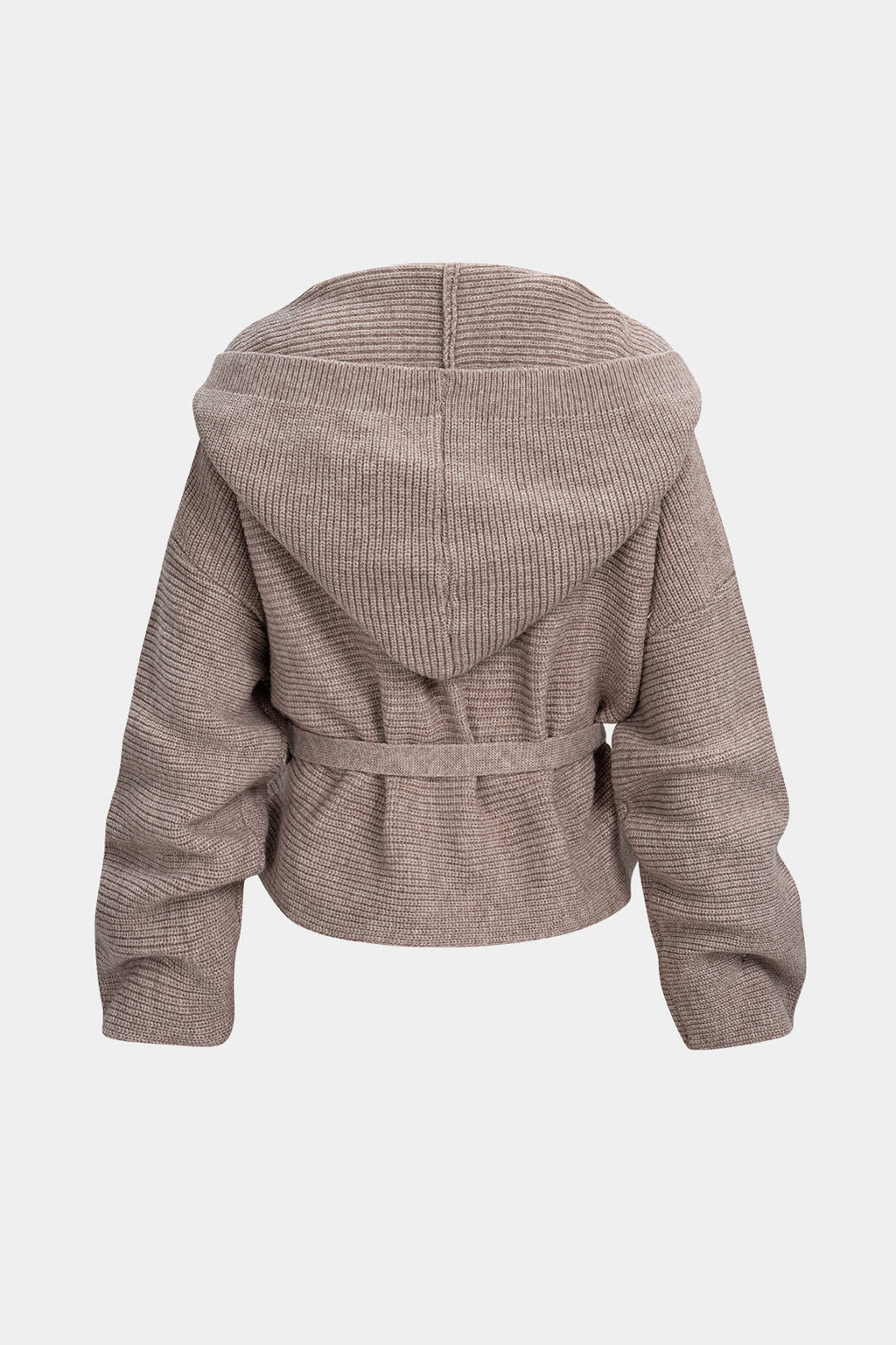 Tina Hooded Wrap Cardigan with Tie Waist by Vera Noir – back view