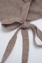 Tina Hooded Wrap Cardigan with Tie Waist by Vera Noir – detail view