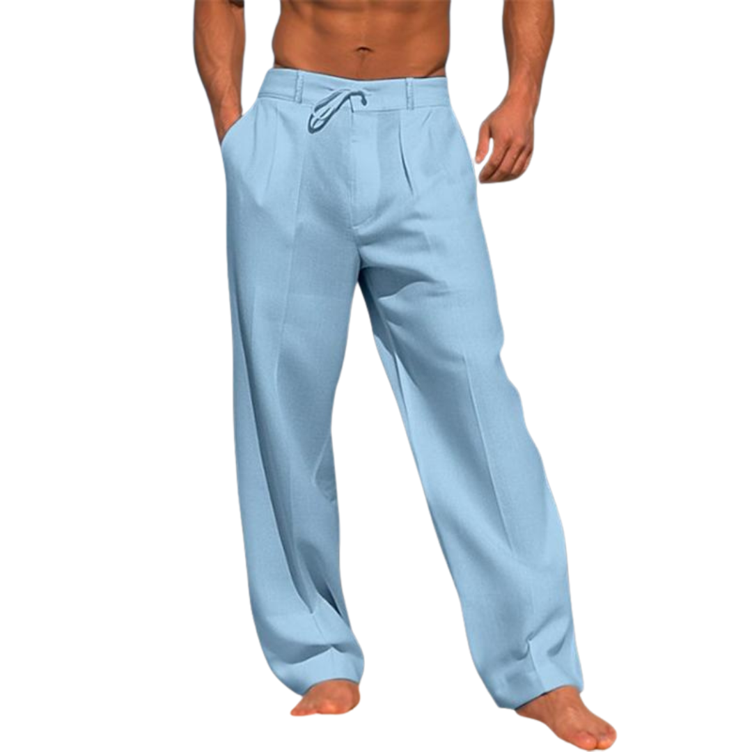 Tristan | Classic Plain Wide Trousers – front view