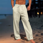 Tristan | Classic Plain Wide Trousers – styled view