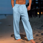 Tristan | Classic Plain Wide Trousers – styled view