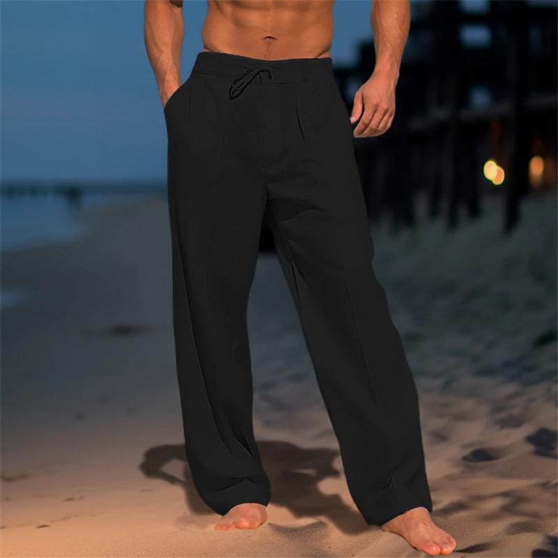 Tristan | Classic Plain Wide Trousers – styled view