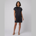 Trudy | Straight-Cut Round-Neck Shift Dress by Vera Noir – back view