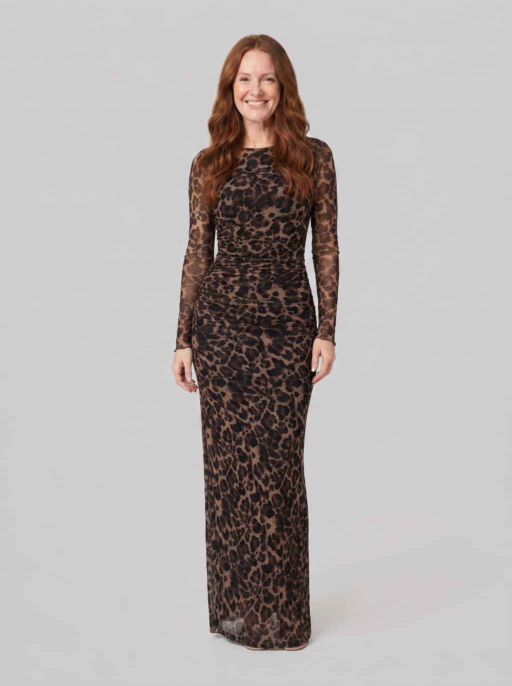 Valentina | Leopard Print Fitted Gown by Vera Noir – front view