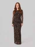 Valentina | Leopard Print Fitted Gown by Vera Noir – front view