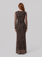 Valentina | Leopard Print Fitted Gown by Vera Noir – side view