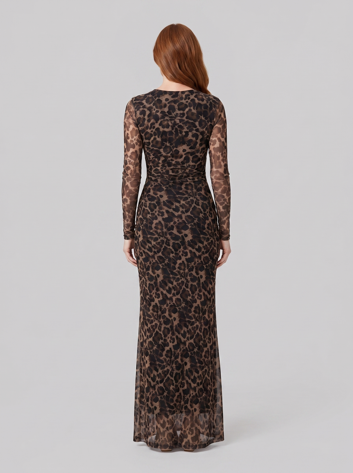 Valentina | Leopard Print Fitted Gown by Vera Noir – side view