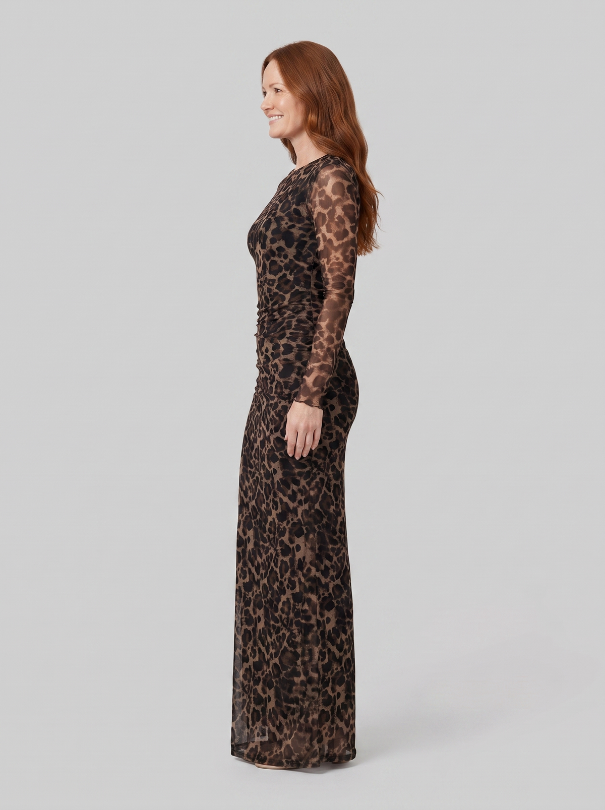 Valentina | Leopard Print Fitted Gown by Vera Noir – in brown leopard