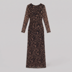 Valentina | Leopard Print Fitted Gown by Vera Noir – detail view