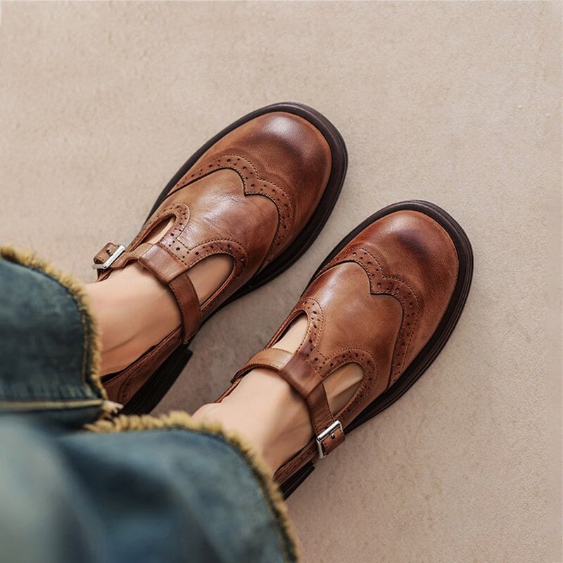 Vera Black Leather Loafers – front view