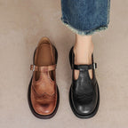 Vera Black Leather Loafers – side view