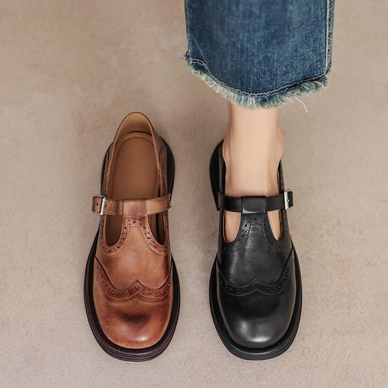 Vera Black Leather Loafers – side view