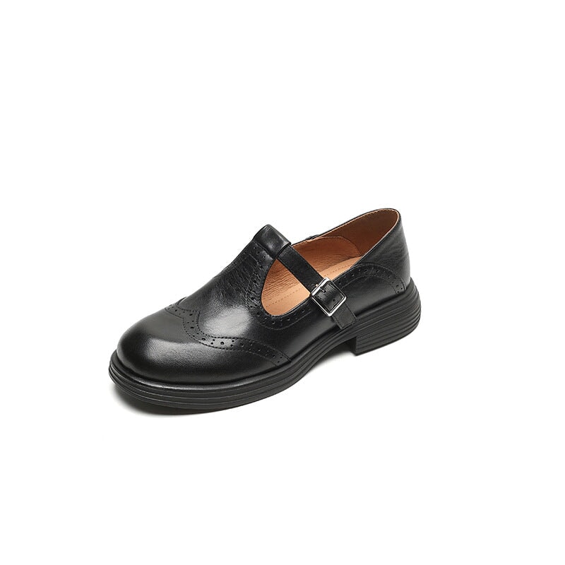 Vera Black Leather Loafers – detail view