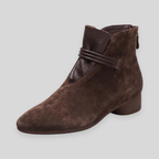 Verona Pointed-Toe Suede-Touch Boots in coffee – side view