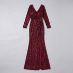 Vesper | Sequin Gown with Thigh-High Slit by Vera Noir – detail view