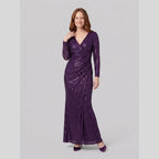 Vesper | Sequin Gown with Thigh-High Slit by Vera Noir – in dark purple