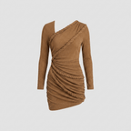 Vieve | Body-Skimming Textured Mini Dress by Vera Noir – front view