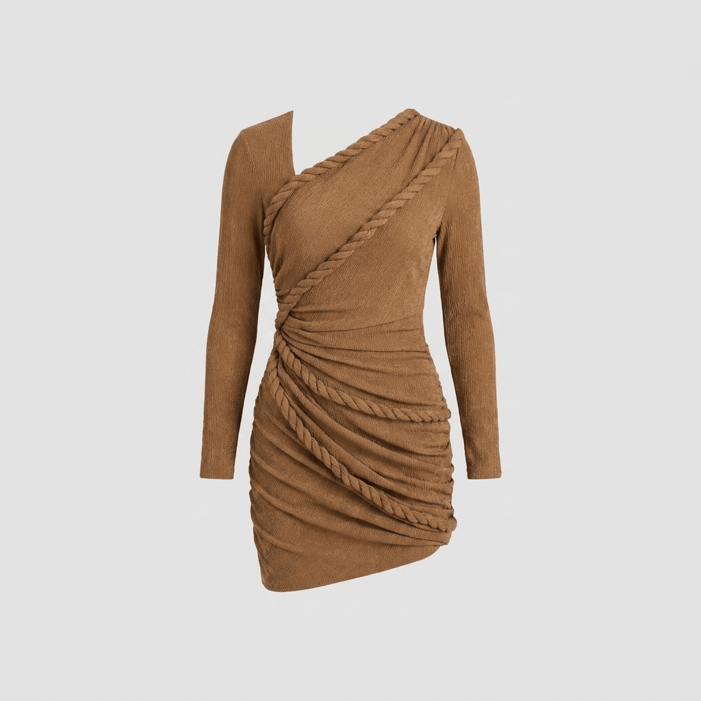 Vieve | Body-Skimming Textured Mini Dress by Vera Noir – front view