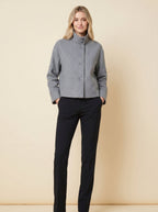 Virellea | Soft Wool-Blend Boxy Jacket – front view, grey