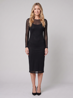 Vitré | Sheer Mesh Bodycon Midi Dress by Vera Noir – front view