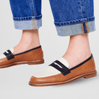Viva Colour-Block Slip-On Penny Loafers – styled view