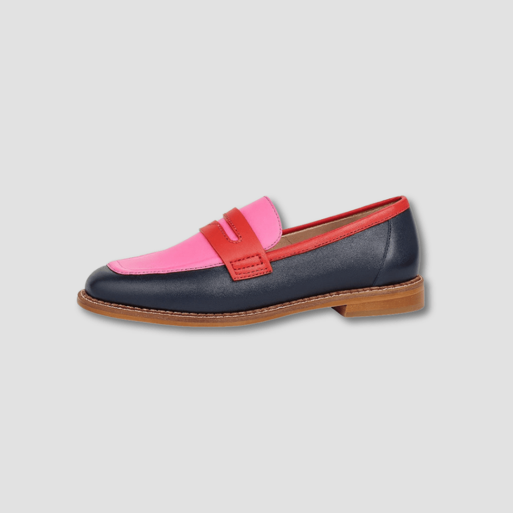 Viva Colour-Block Slip-On Penny Loafers – side view