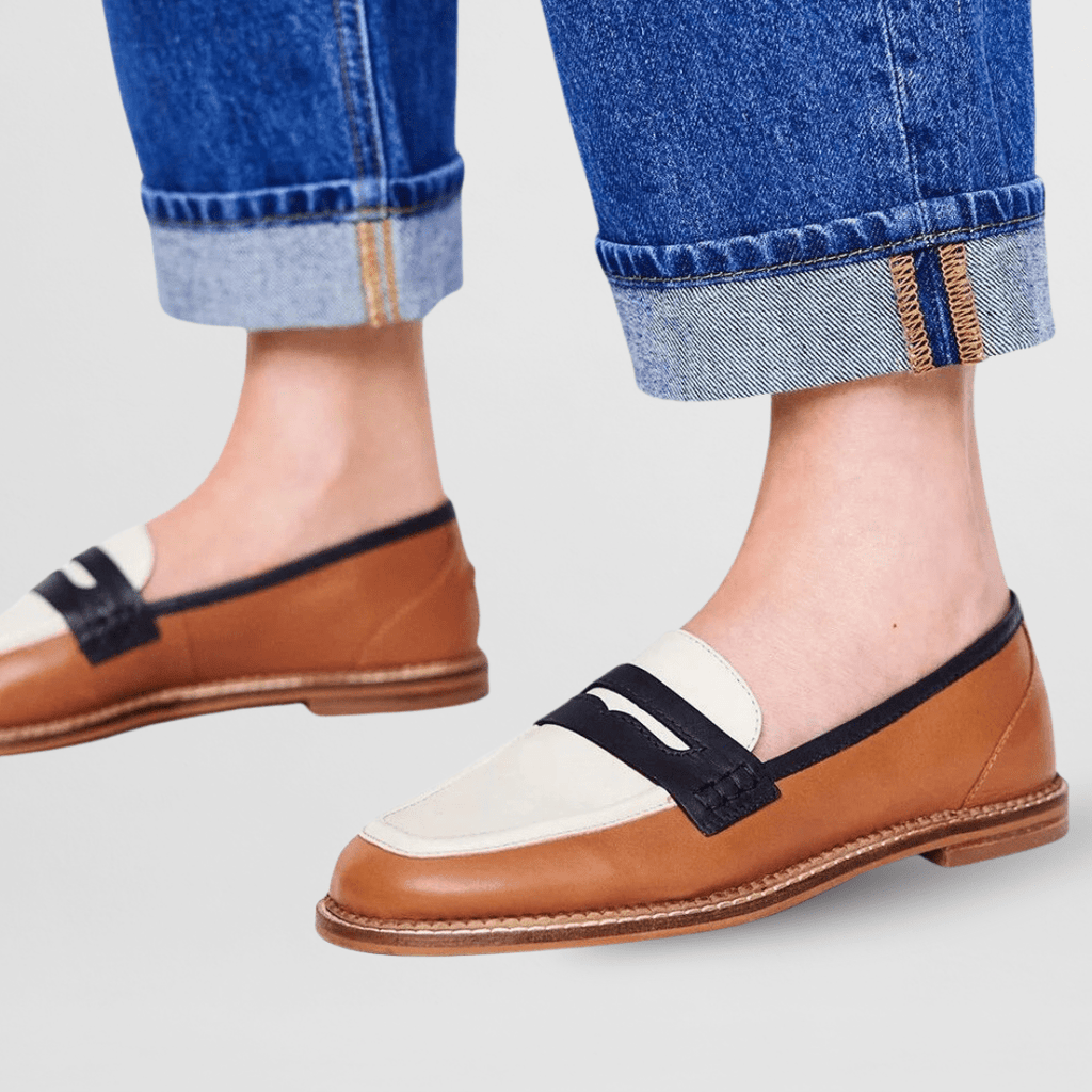 Viva Colour-Block Slip-On Penny Loafers – styled view