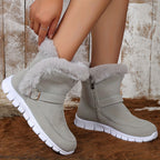 Viveka | Plush-Trimmed Winter Boots – front view, grey