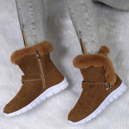 Viveka | Plush-Trimmed Winter Boots – side view, brown