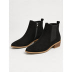Vivica | Pointed-Toe Block Heel Ankle Boots – front view