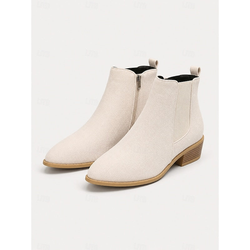 Vivica | Pointed-Toe Block Heel Ankle Boots – front view