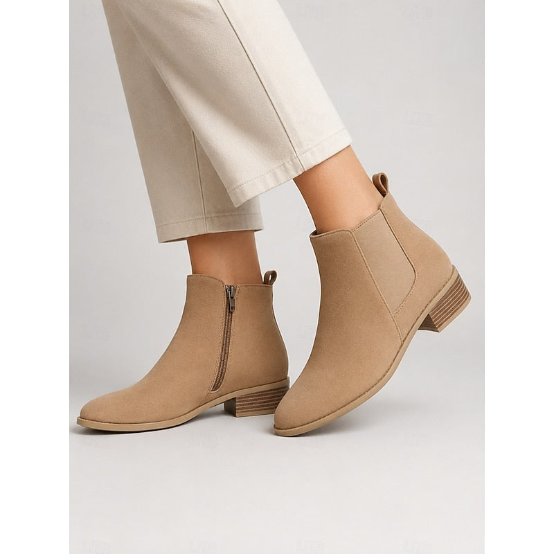Vivica | Pointed-Toe Block Heel Ankle Boots – styled view