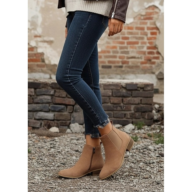 Vivica | Pointed-Toe Block Heel Ankle Boots – styled view