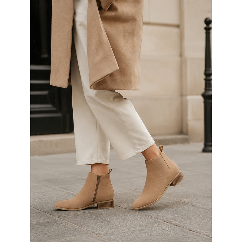 Vivica | Pointed-Toe Block Heel Ankle Boots – styled view