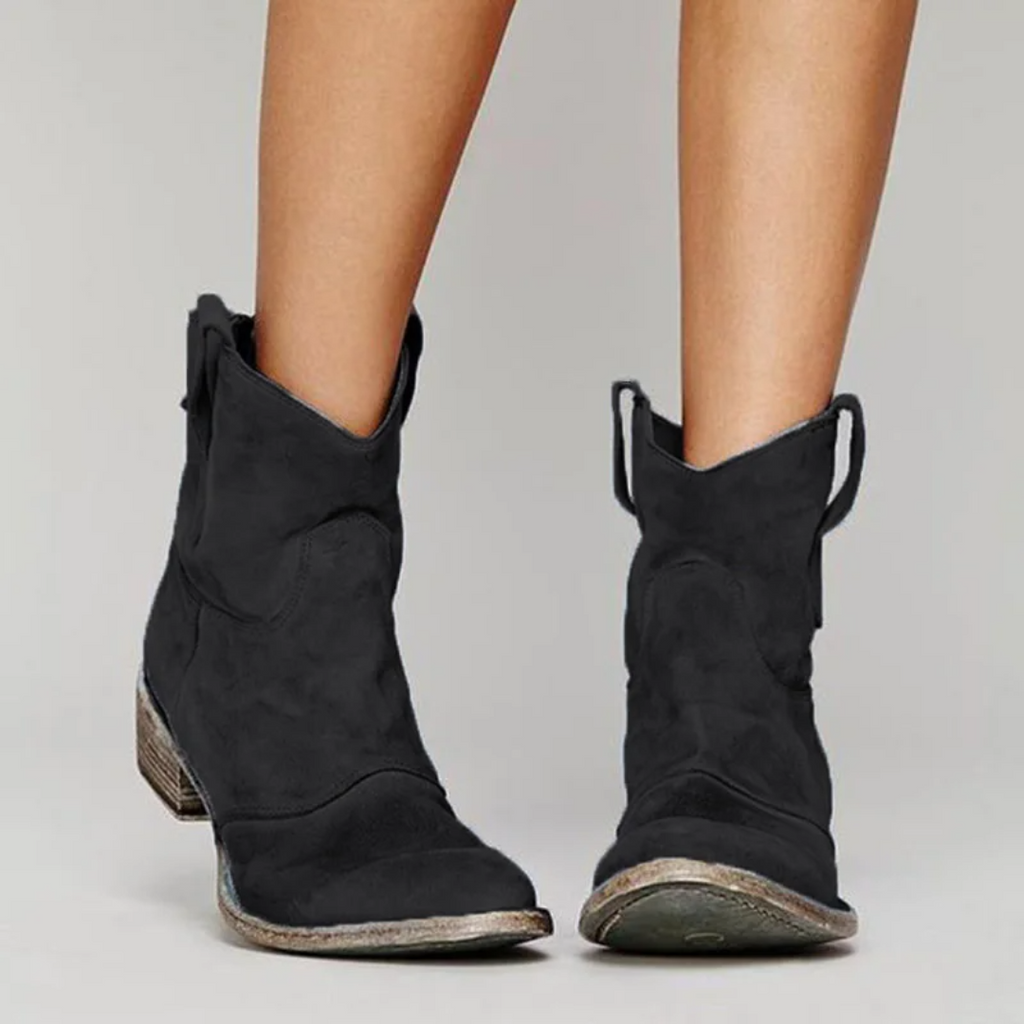 Westlyn | Western Pull-Tab Ankle Boots – front view