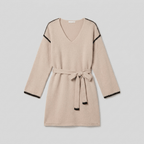 Wilma | Soft Knit V-Neck Pull-On Dress by Vera Noir – front view