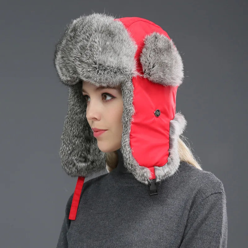 Wilma winter hat with ear flaps, front view