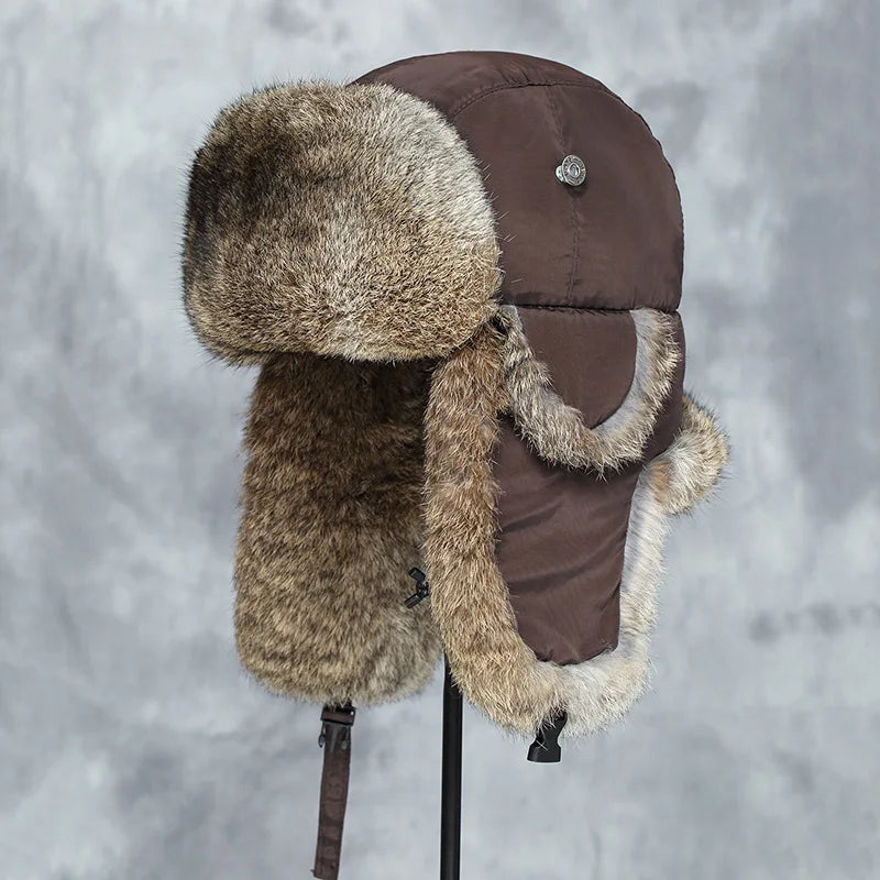Wilma winter hat with ear flaps, close-up of strap