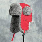 Wilma winter hat with ear flaps, worn outdoors
