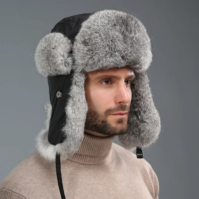 Wilma winter hat with ear flaps, side view